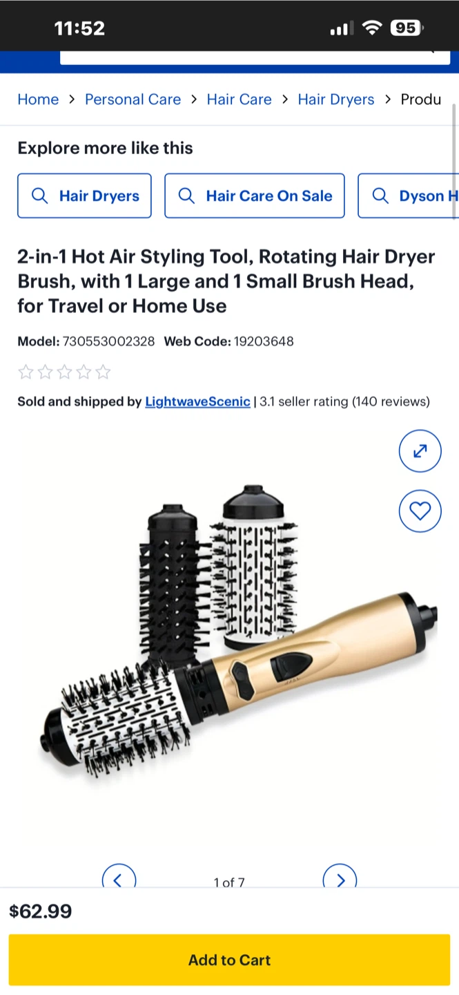 2-in-1 Hot Air Styling Tool with 2 Brush Heads - photo 4