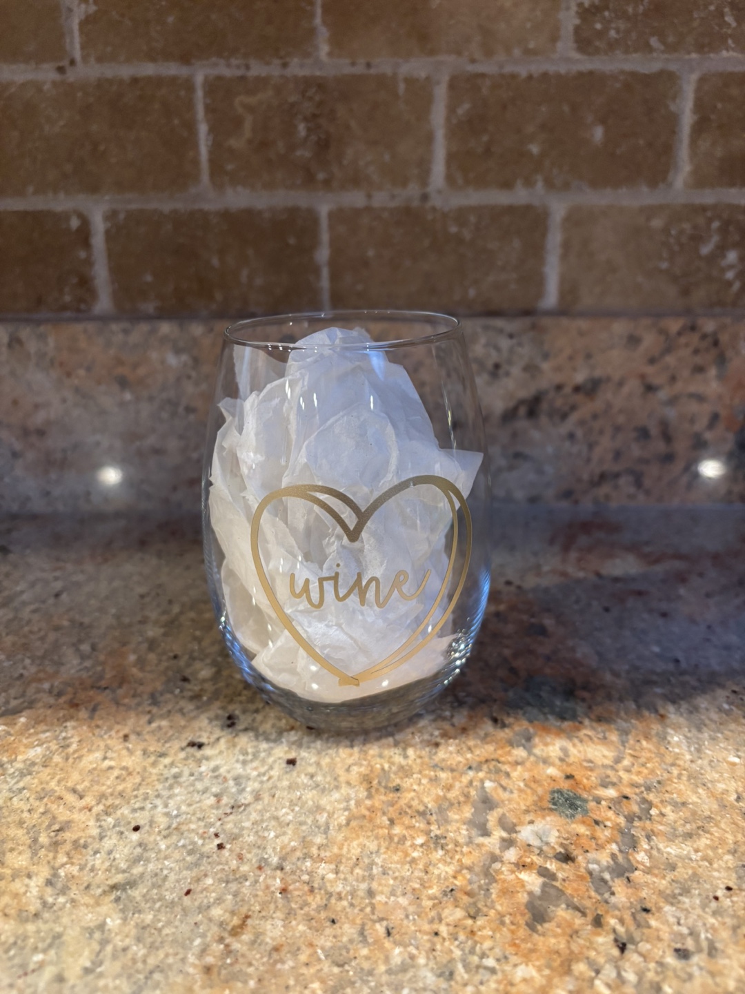 Stemless Wine Glass with Heart Design - photo 4