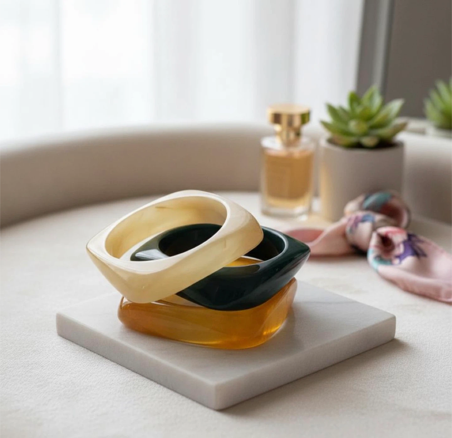 Resin Bangle Bracelet - Amber - photo 2