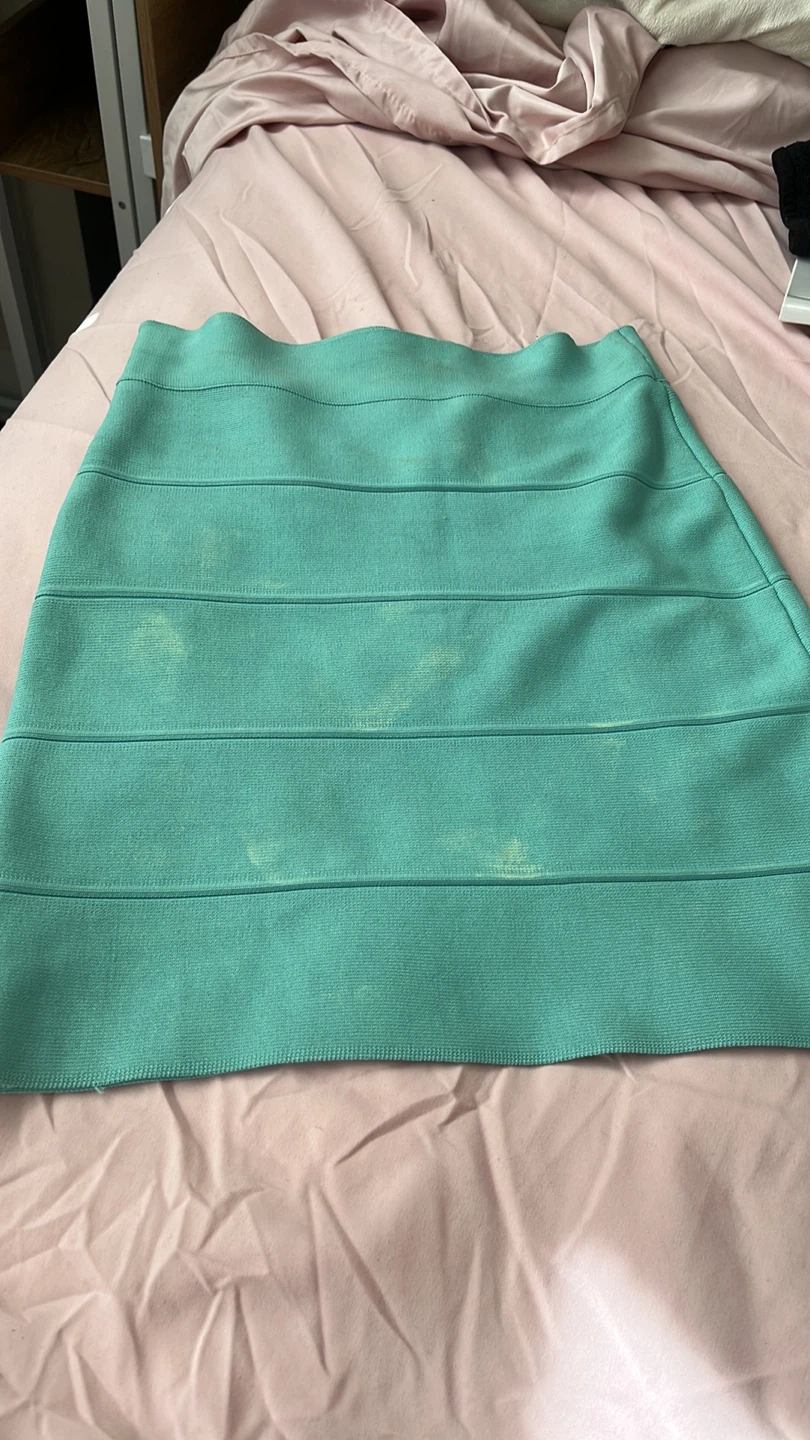 BCBG MAXAZRIA XS aqua light turquoise Bandage Skirt - photo 5