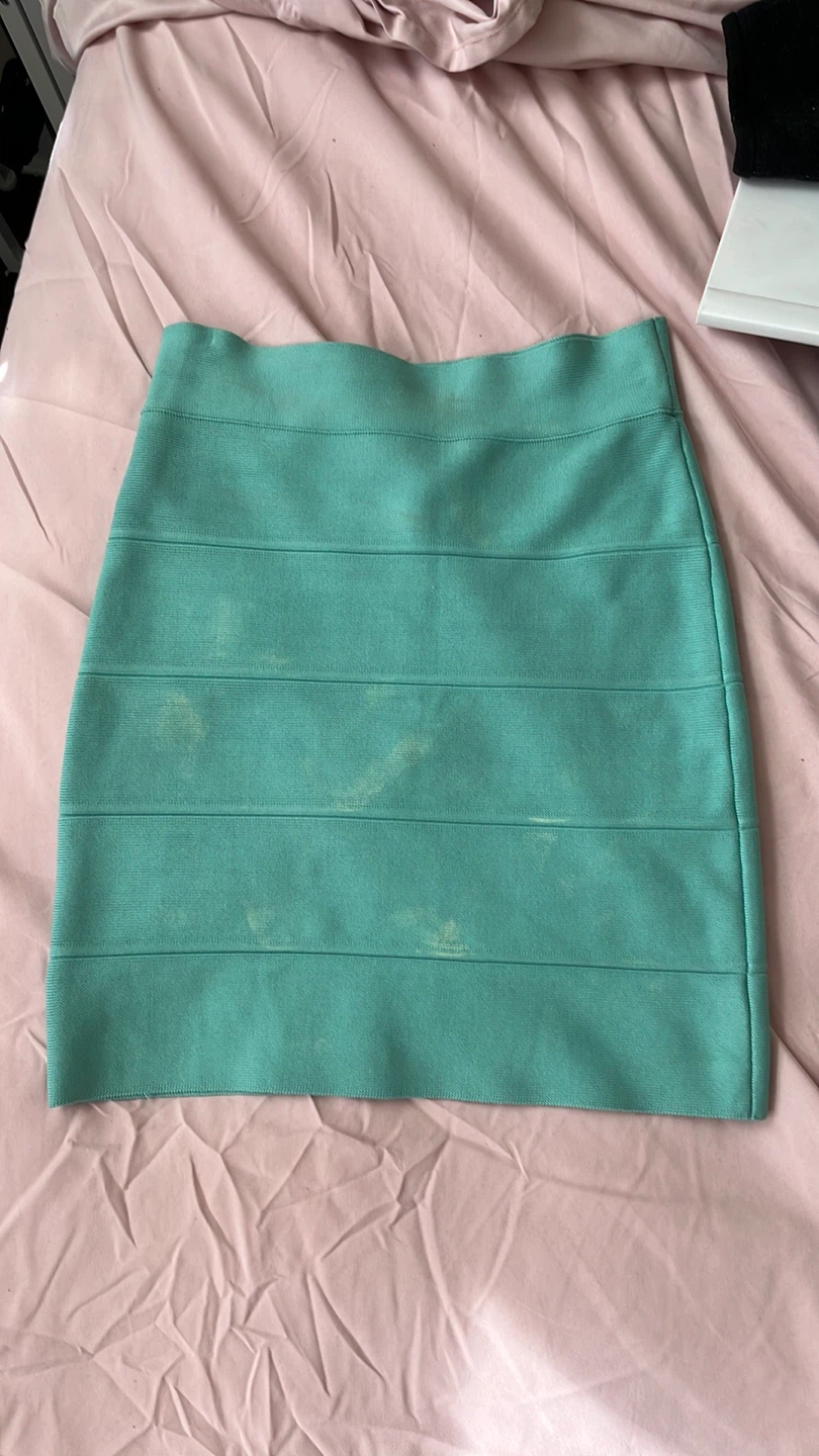 BCBG MAXAZRIA XS aqua light turquoise Bandage Skirt - photo 2