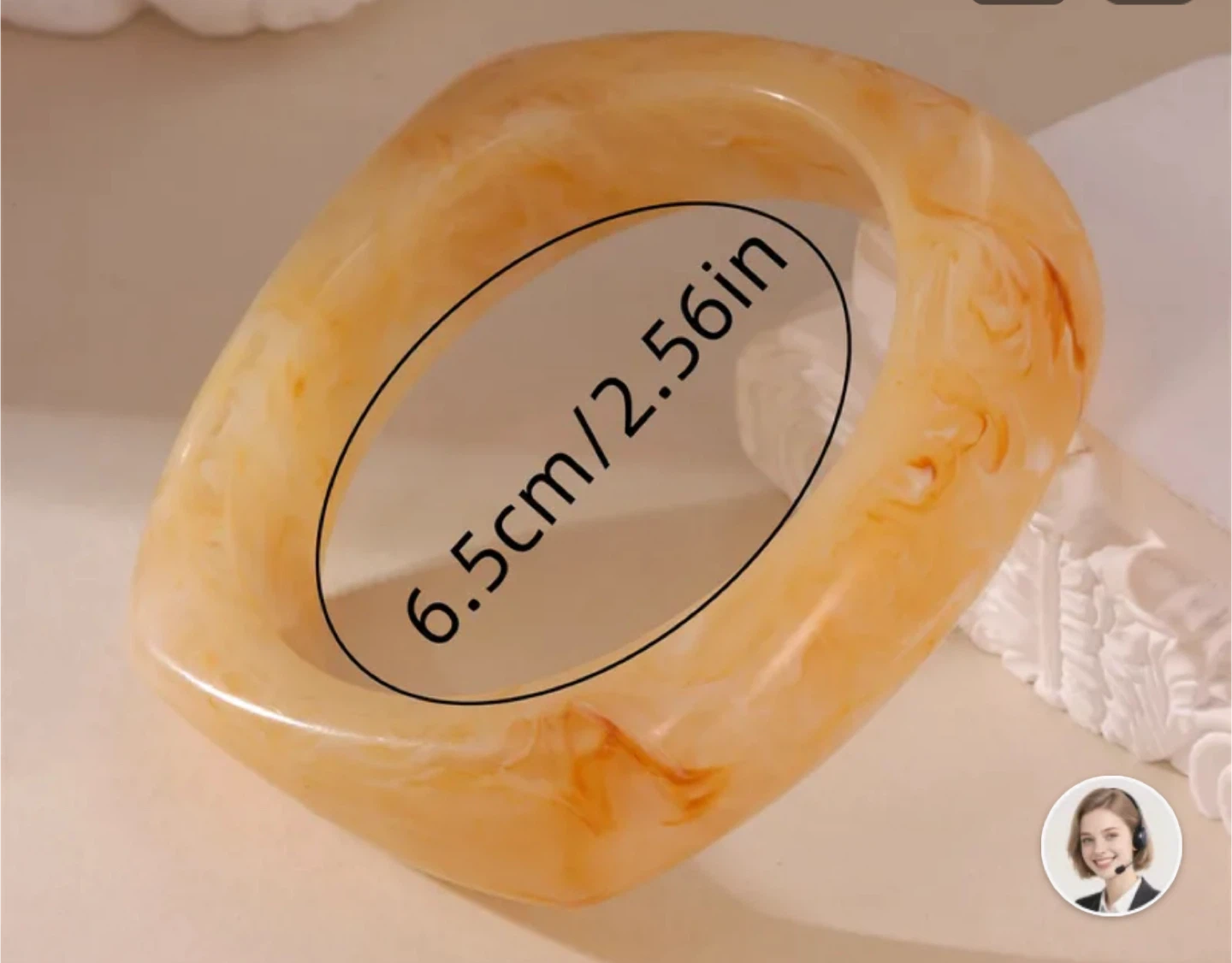 Resin Bangle Bracelet - Amber - photo 4