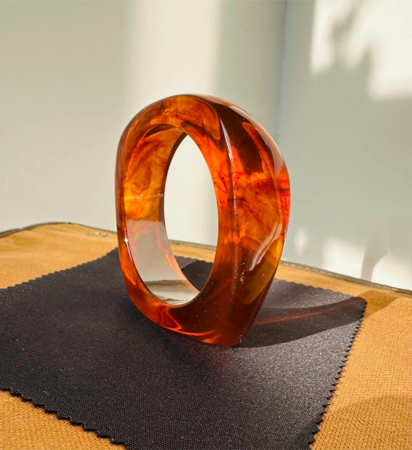 Resin Bangle Bracelet - Amber - photo 3