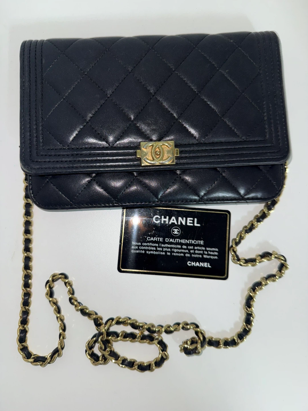 Chanel Boy Wallet on Chain WOC Black