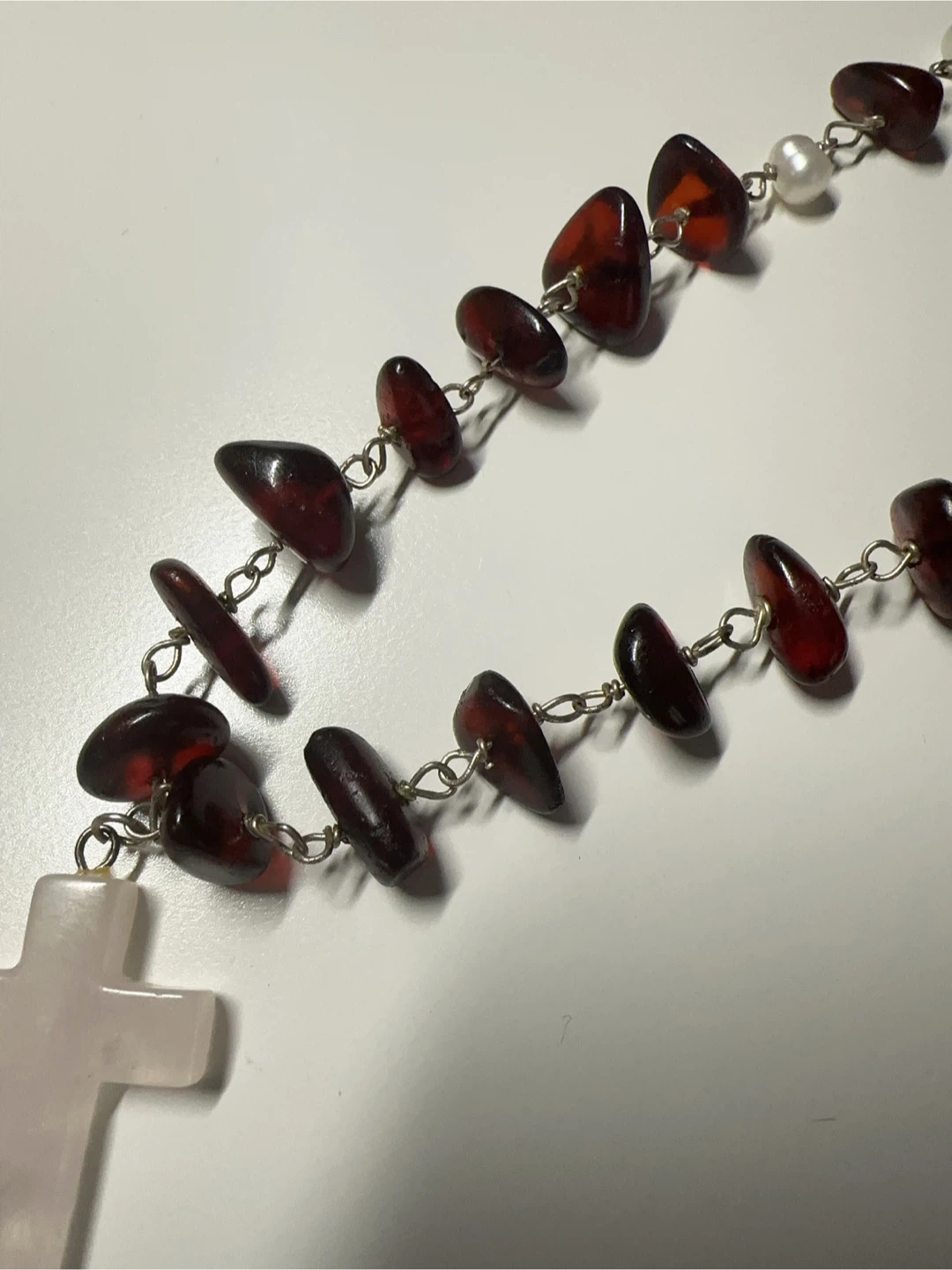 Natural Cherry Amber & Rose Quartz Necklace - photo 5