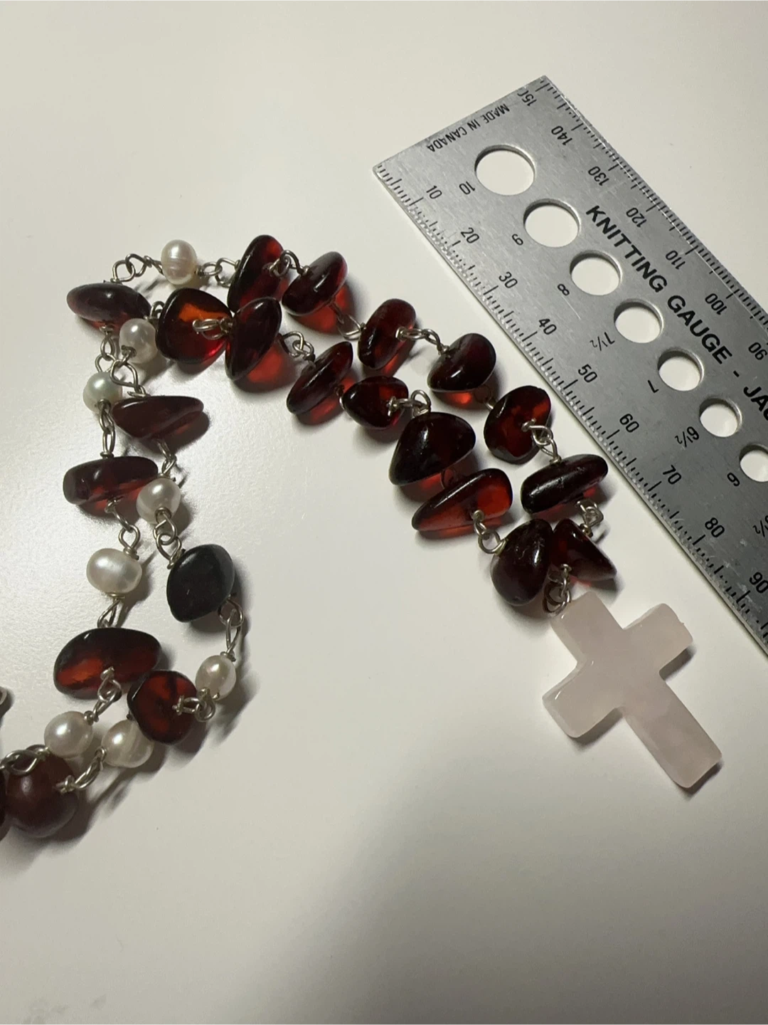 Natural Cherry Amber & Rose Quartz Necklace
