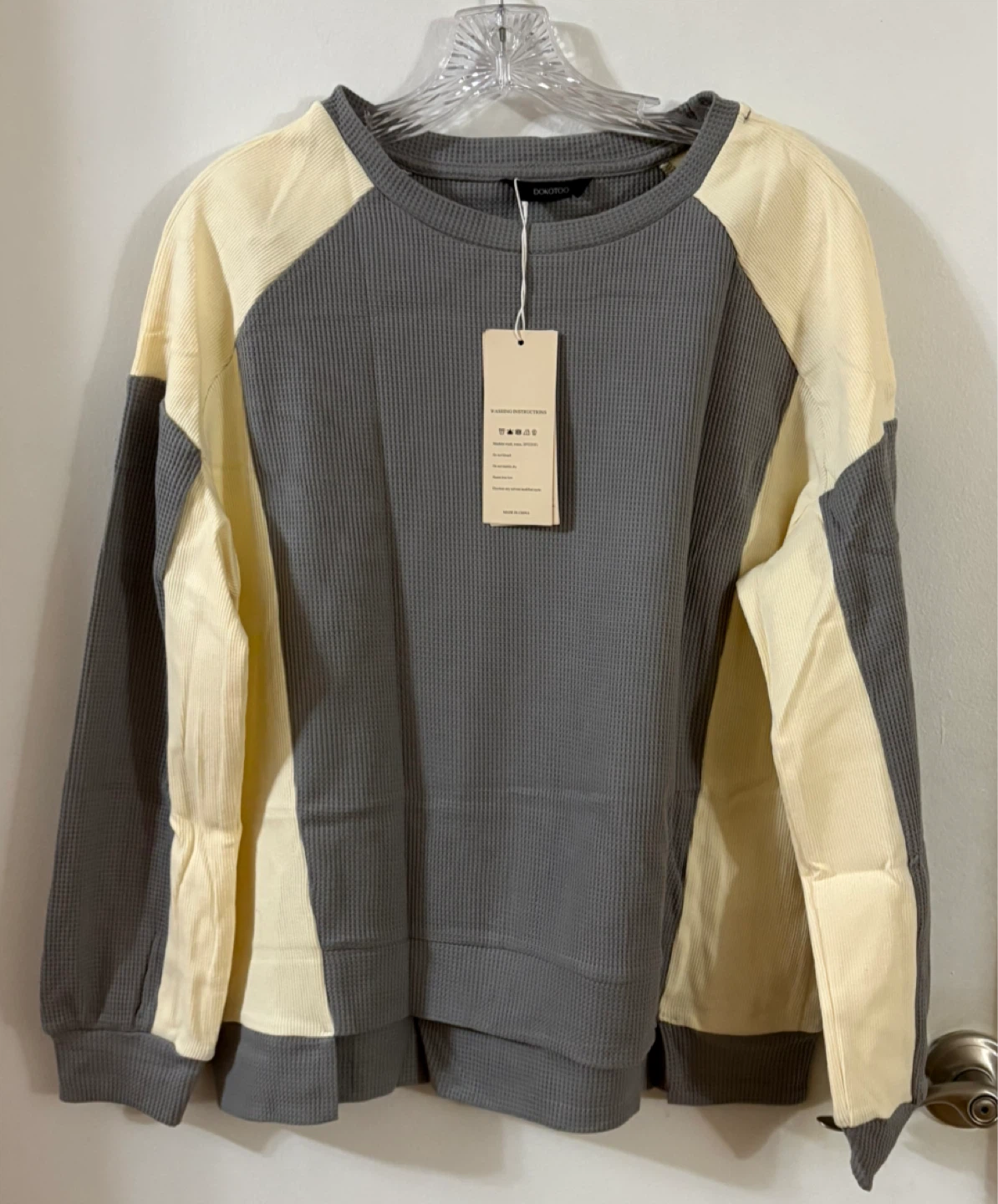 New DOKOTOO Waffle Knit Long Sleeve Top - Size S - photo 2