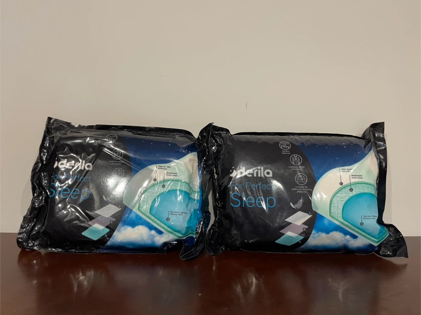 2x Ergonomic Support Pillow - New
