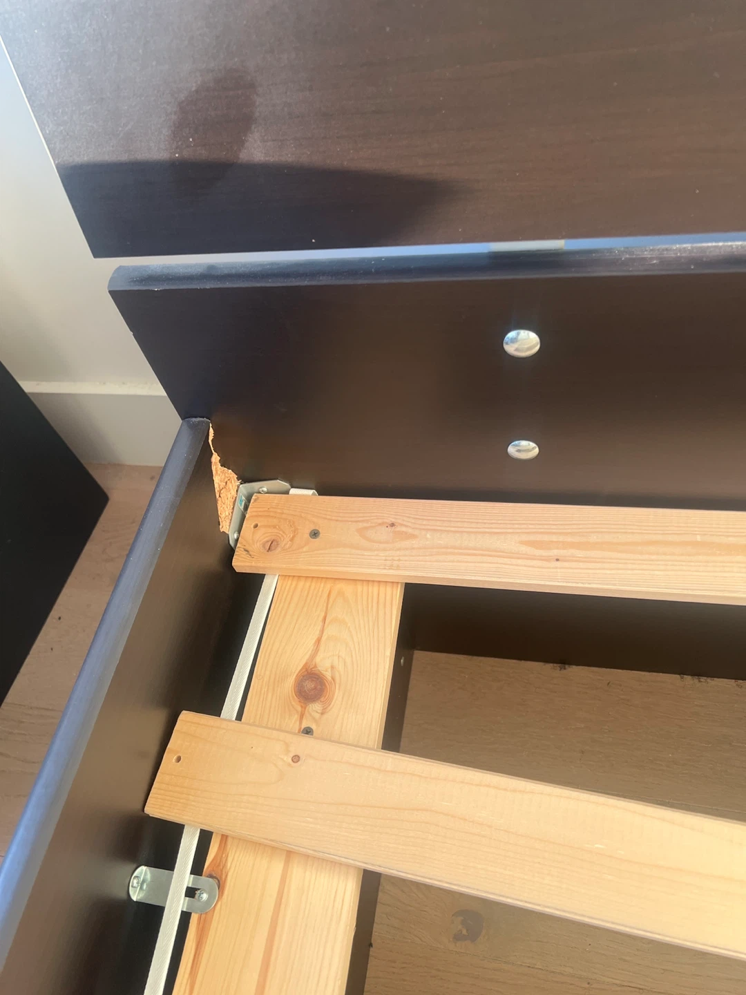 Dark Brown Queen Bed Frame - photo 2