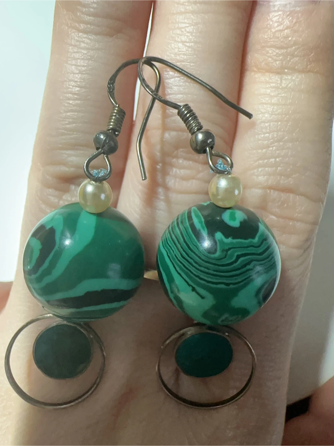 Malachite Ball Drop Earrings - photo 3