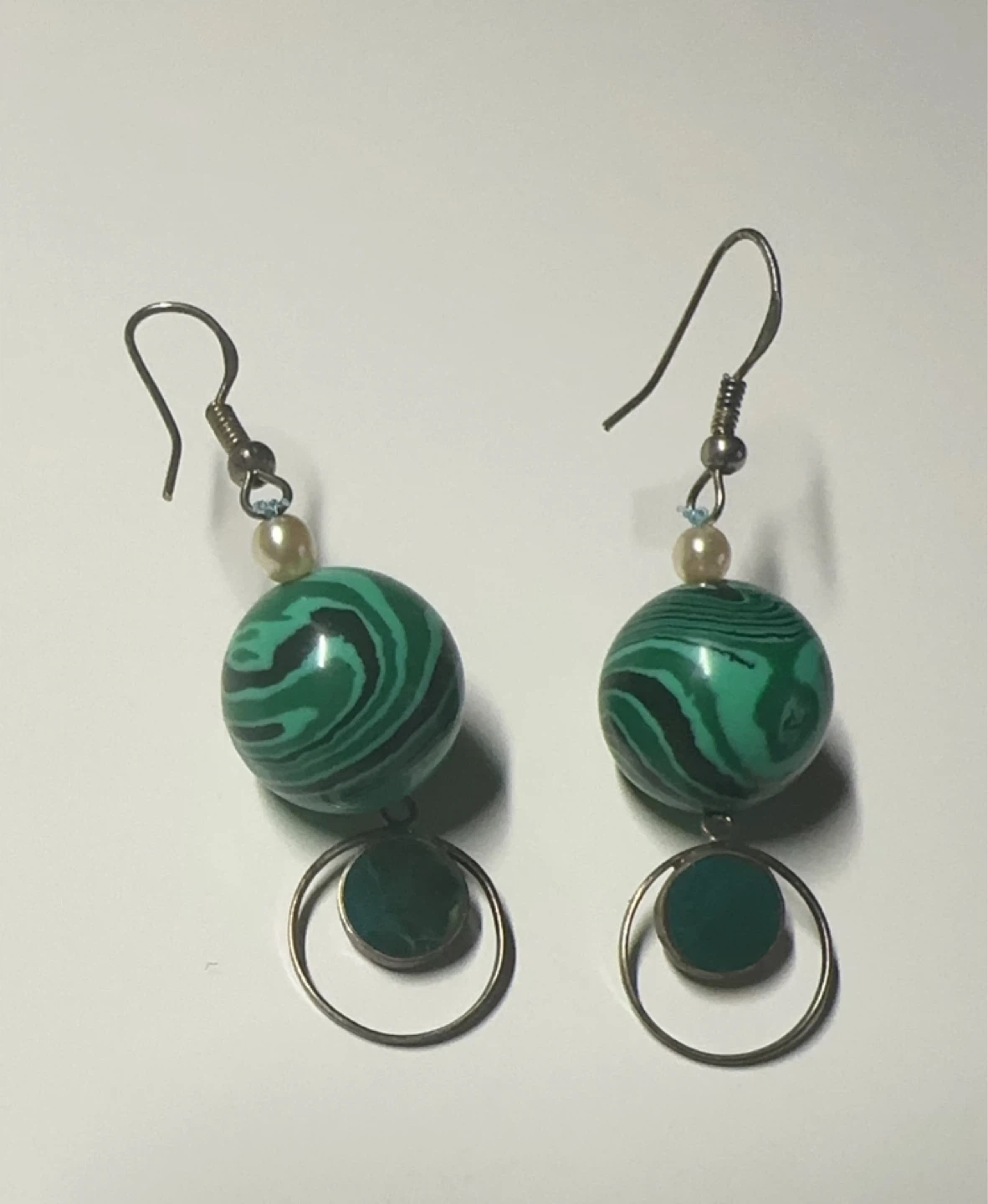 Malachite Ball Drop Earrings