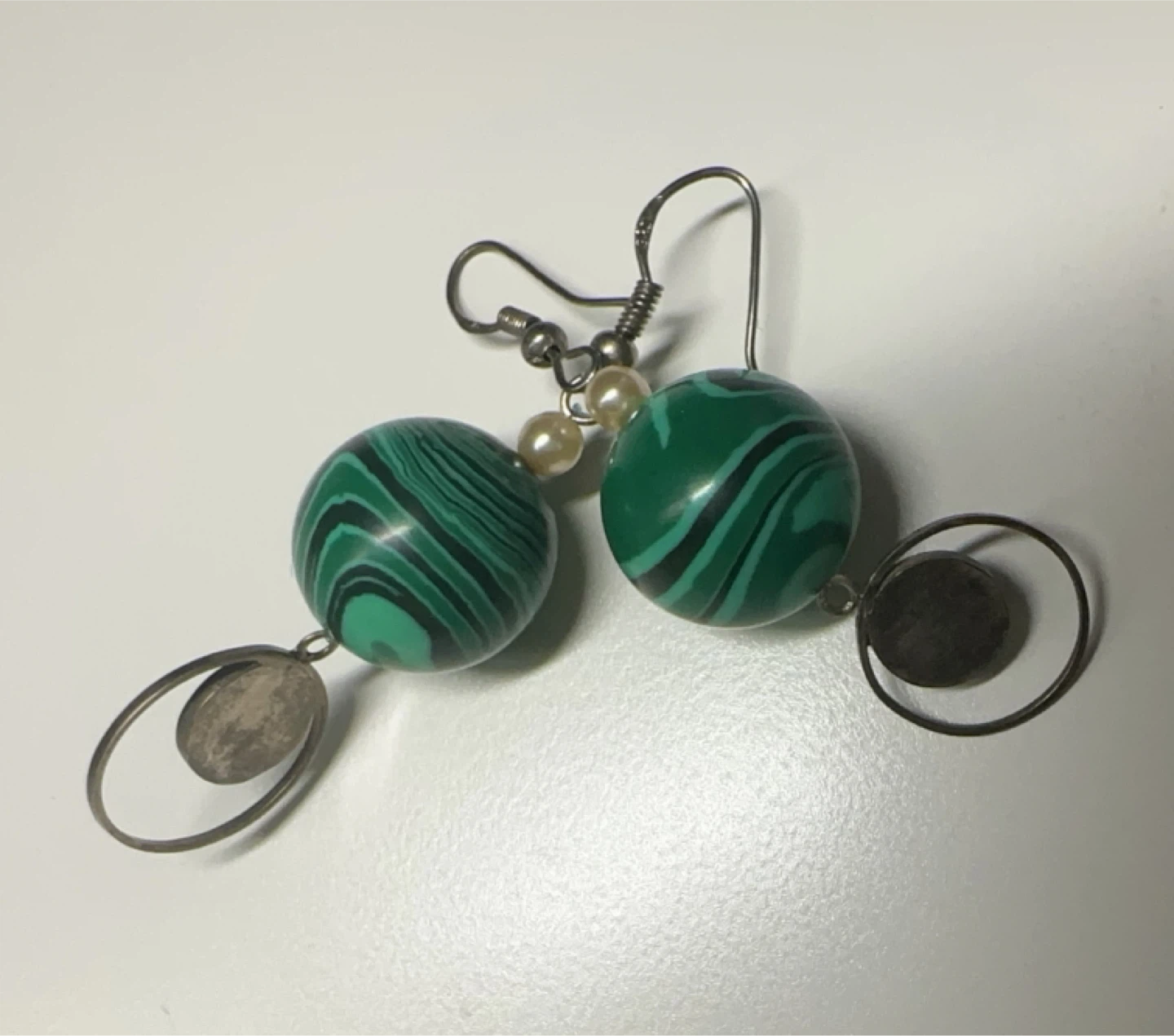 Malachite Ball Drop Earrings - photo 2