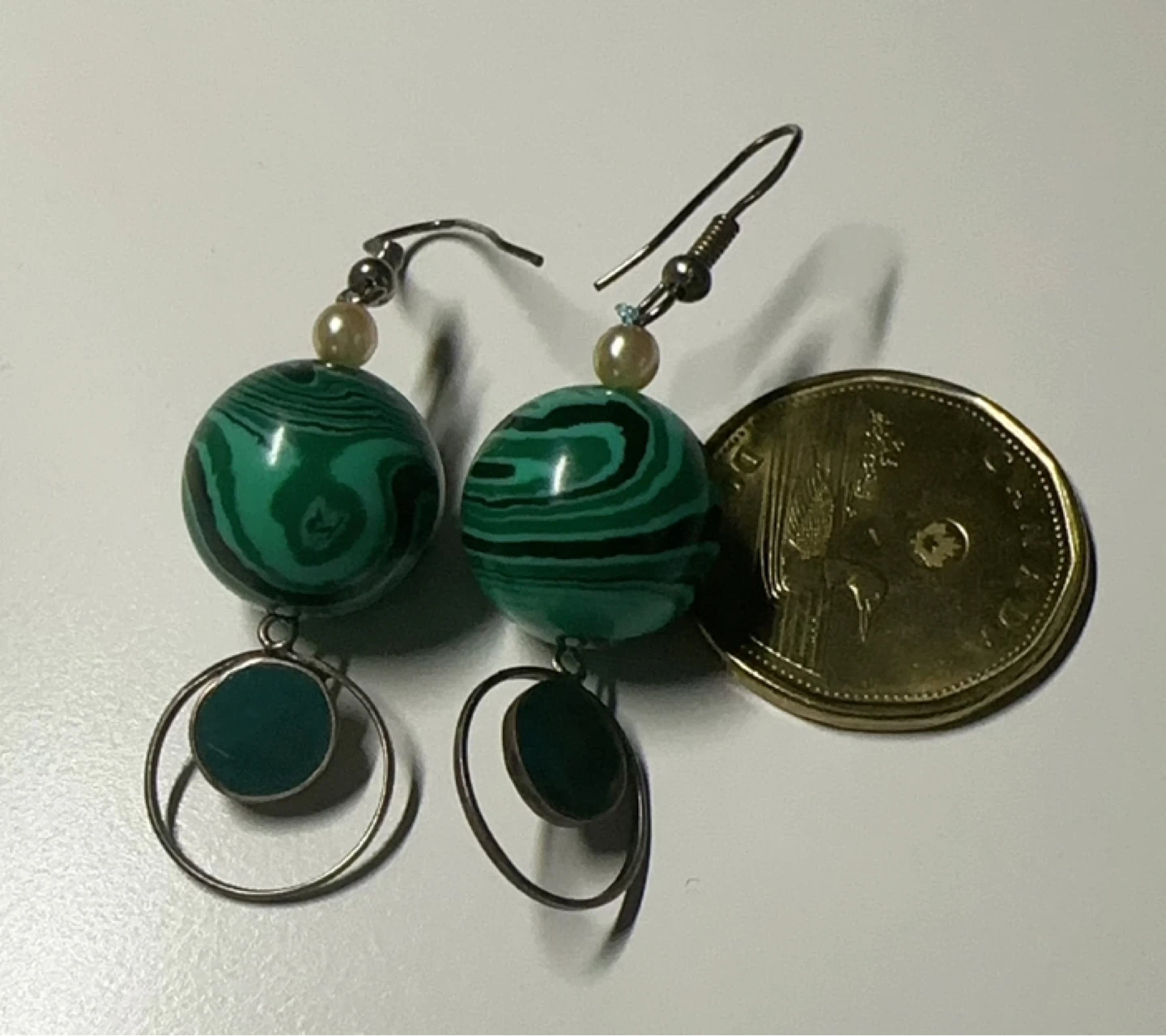 Malachite Ball Drop Earrings - photo 5