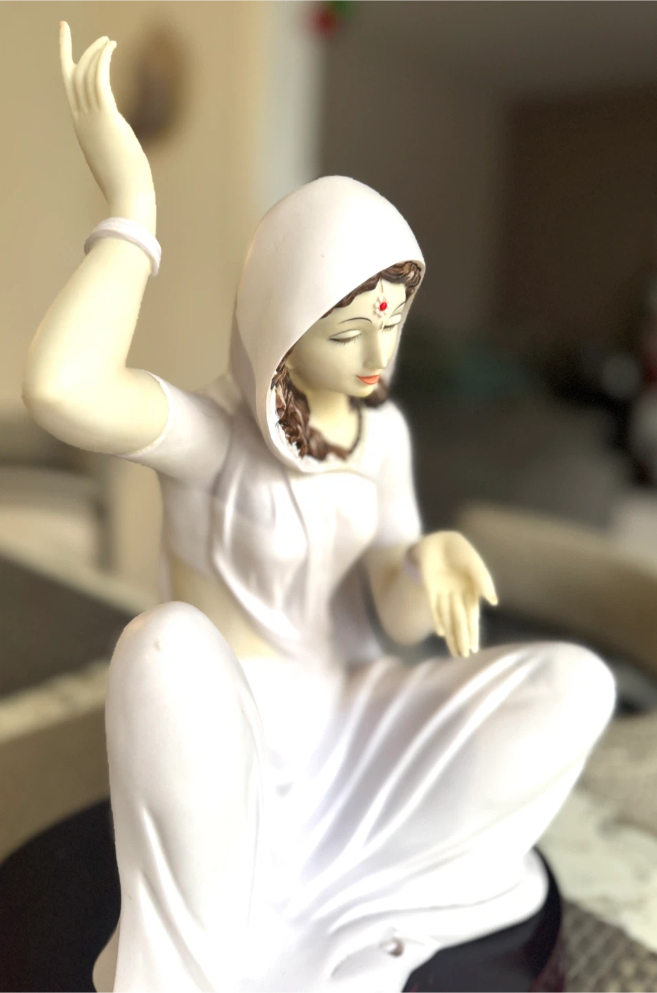 Meera Bai Statue White for Home Decor Figurine (12” x 9”) - photo 4