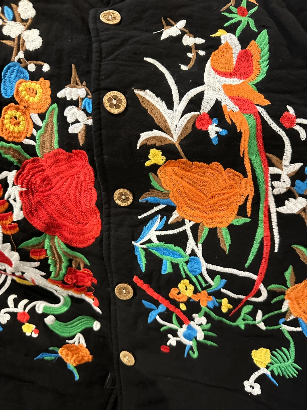 Embroidered Black Coat - cotton and linen fabric - photo 3