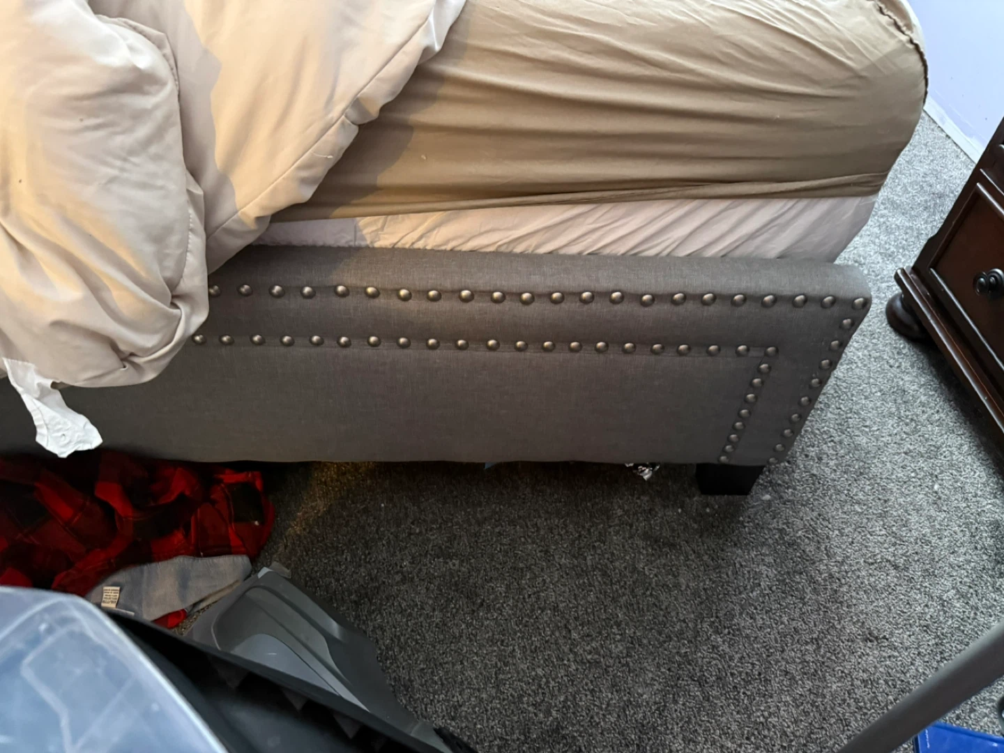 Upholstered Bed Frame - Grey - photo 5