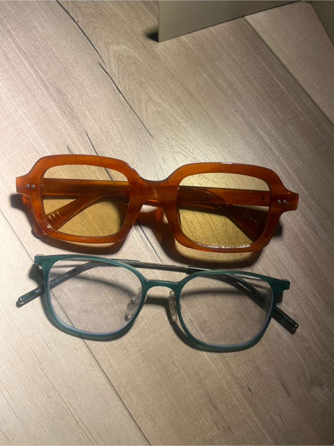 Two Pairs of Glasses - Brown and Green Frames
