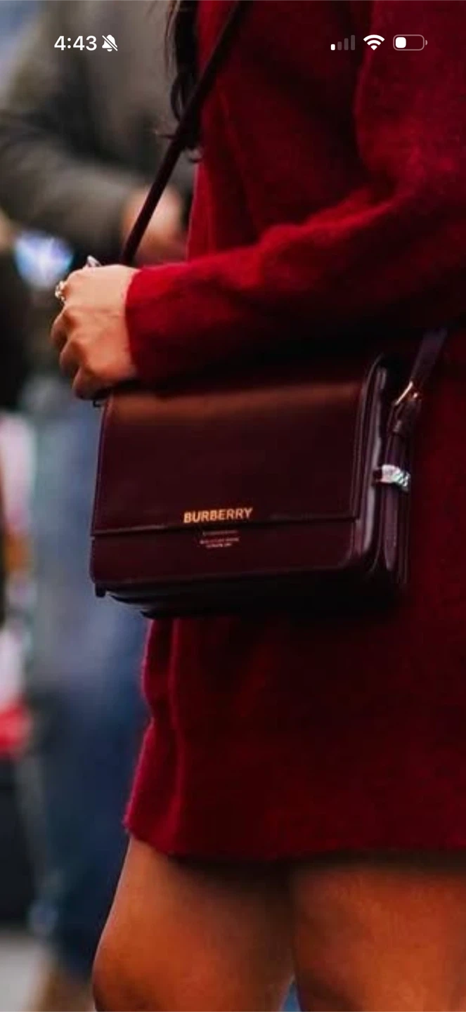 Burberry Leather Crossbody Bag Burgundy - photo 2
