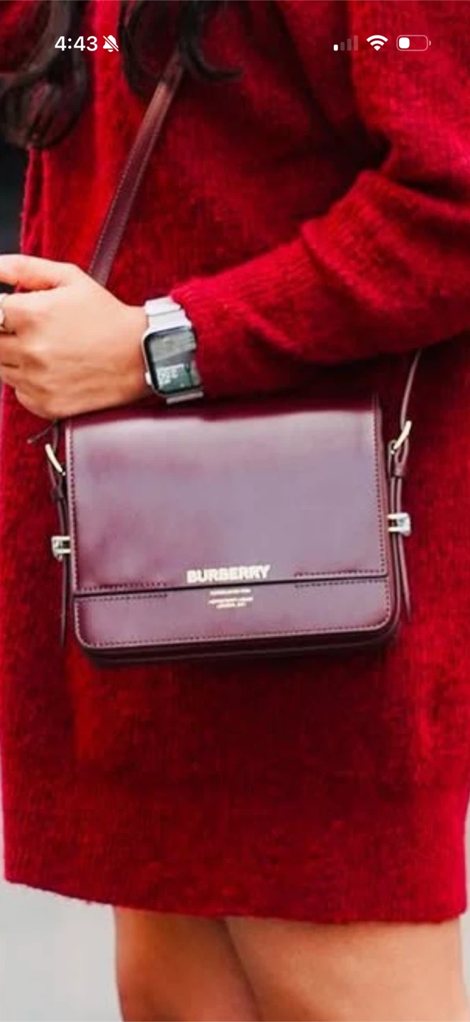 Burberry Leather Crossbody Bag Burgundy