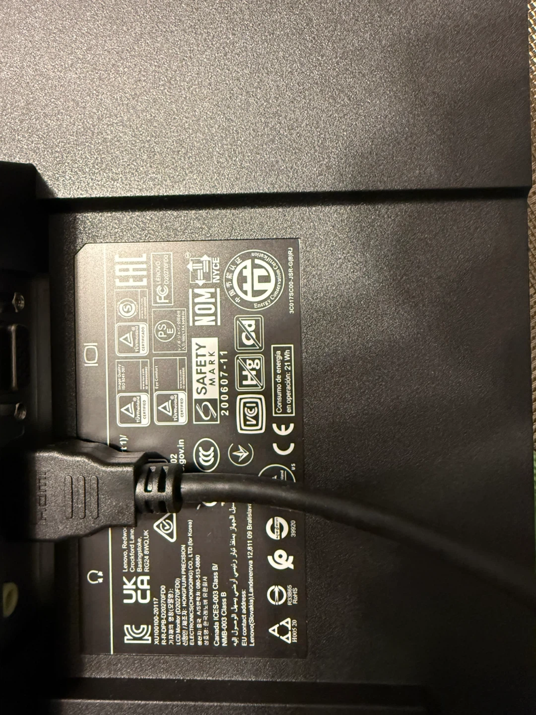 Lenovo C27-30 Monitor, Model D20270FD0 - photo 2