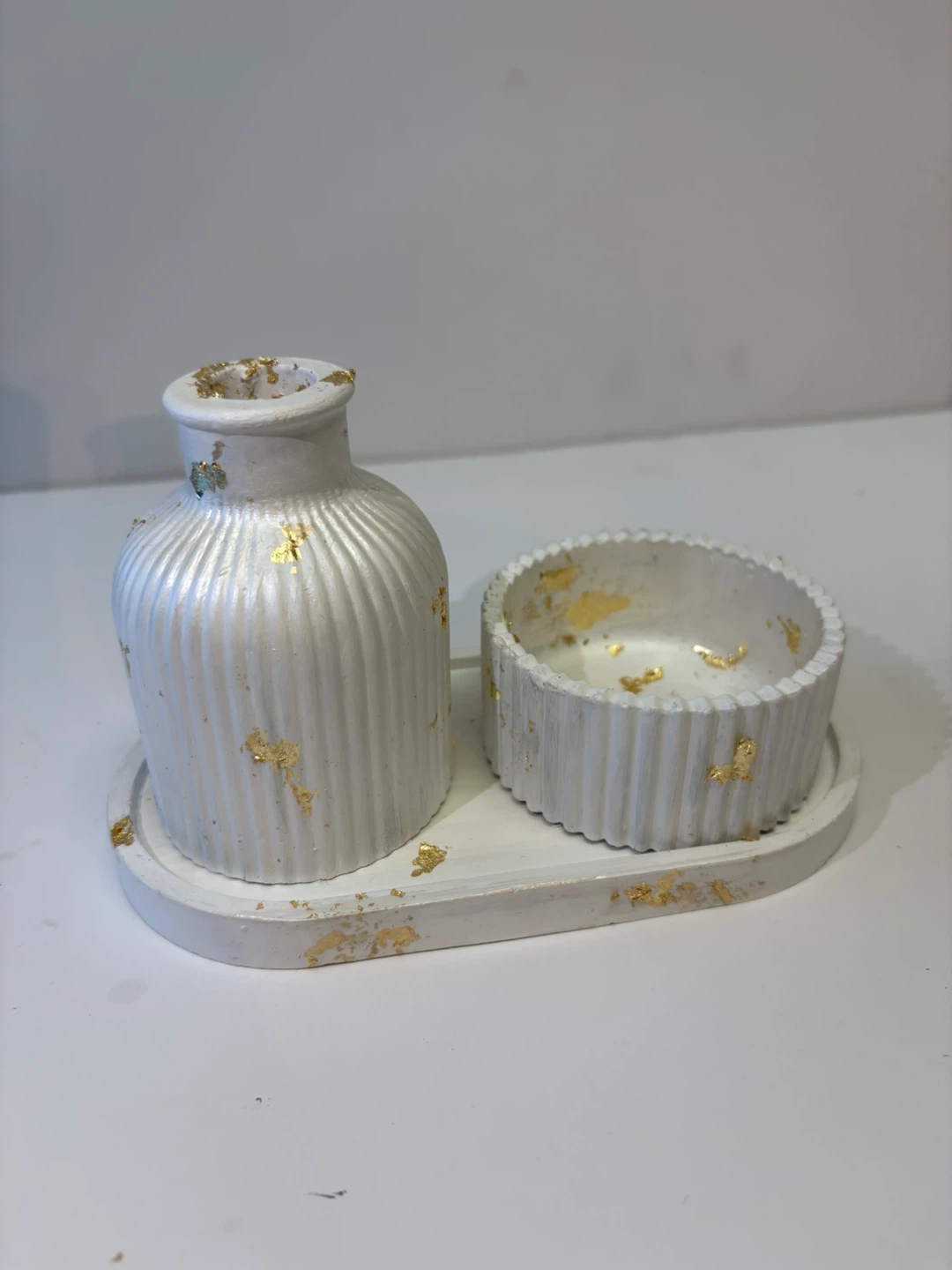 Handmade Decorative Tray Set with vase and trinket box - photo 4