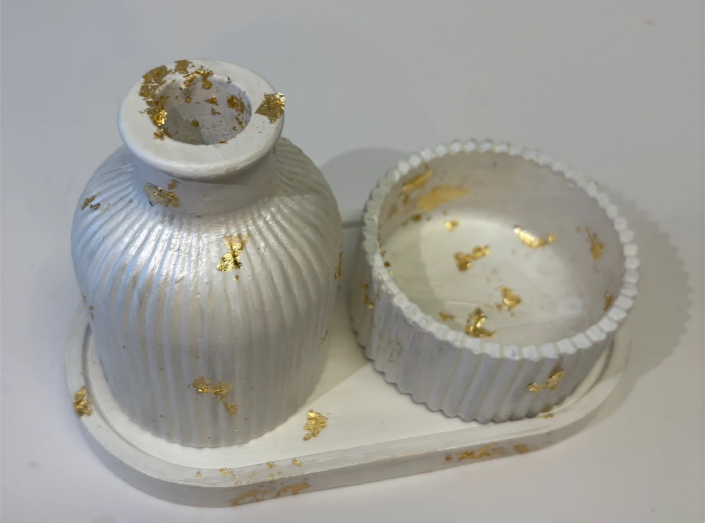 Handmade Decorative Tray Set with vase and trinket box - photo 2