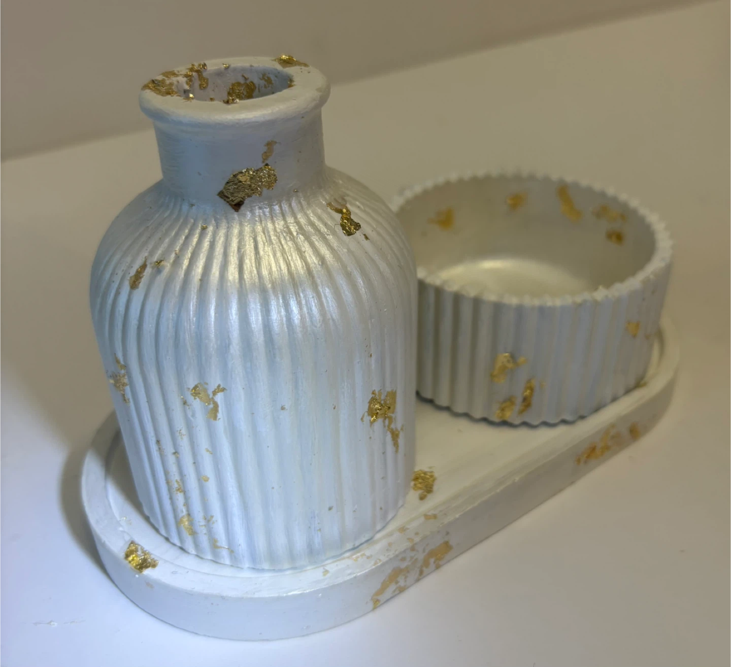 Handmade Decorative Tray Set with vase and trinket box - photo 3