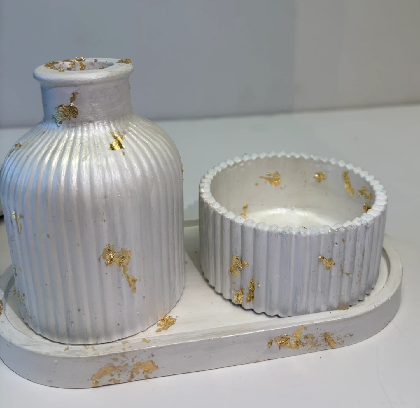 Handmade Decorative Tray Set with vase and trinket box - photo 5