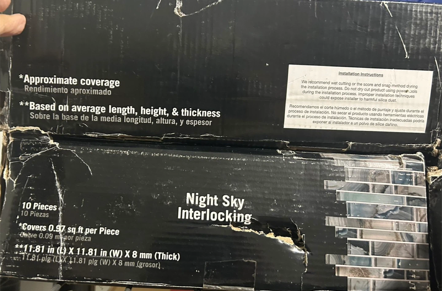 Night Sky Interlocking Mosaic Tiles - New in Box! - photo 4