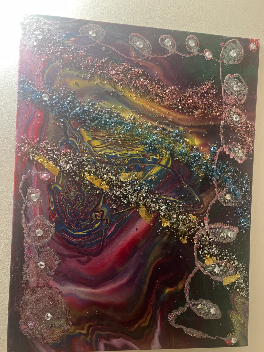 Abstract Glitter Canvas Art 18” X 24”
