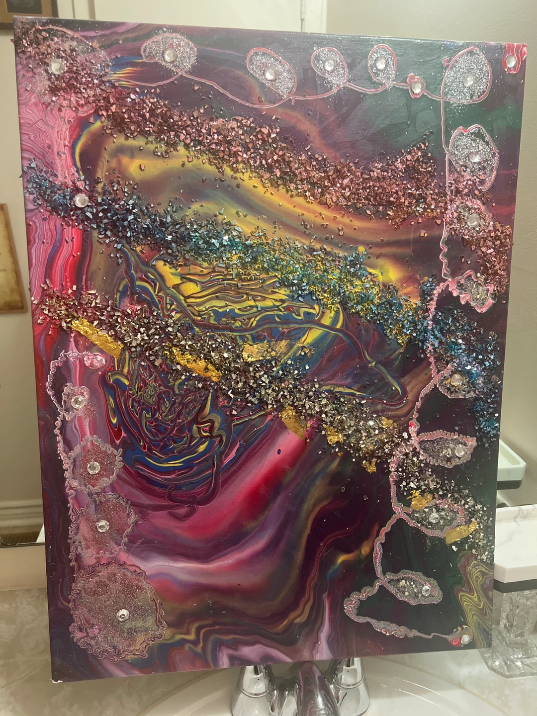 Abstract Glitter Canvas Art 18” X 24” - photo 3
