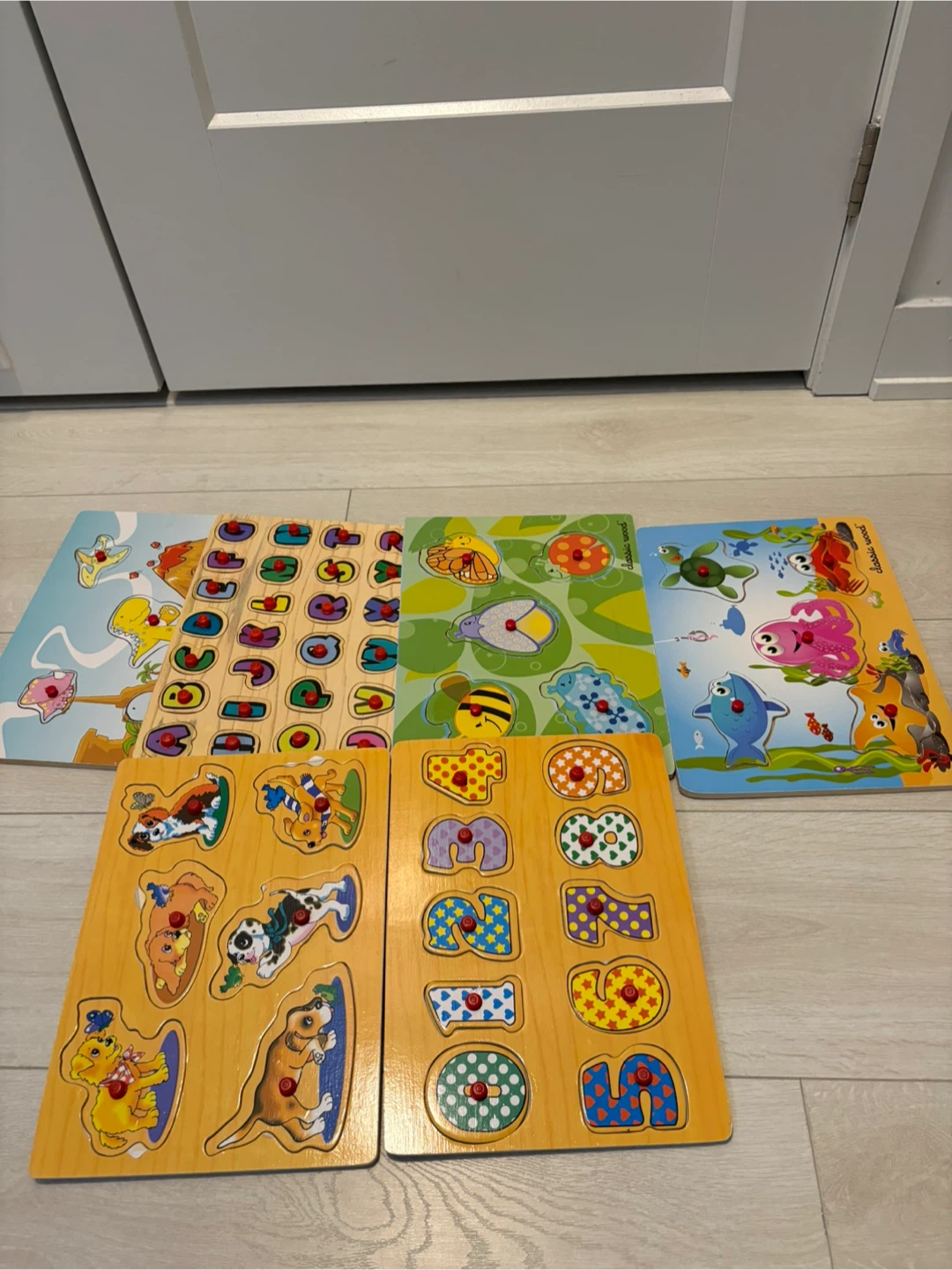 Classic World Wooden Peg Puzzles (Set of 5)