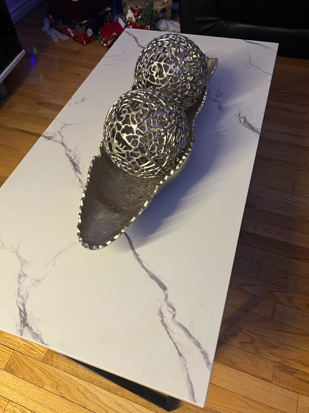 Modern Coffee Table - White Marble Top - photo 2