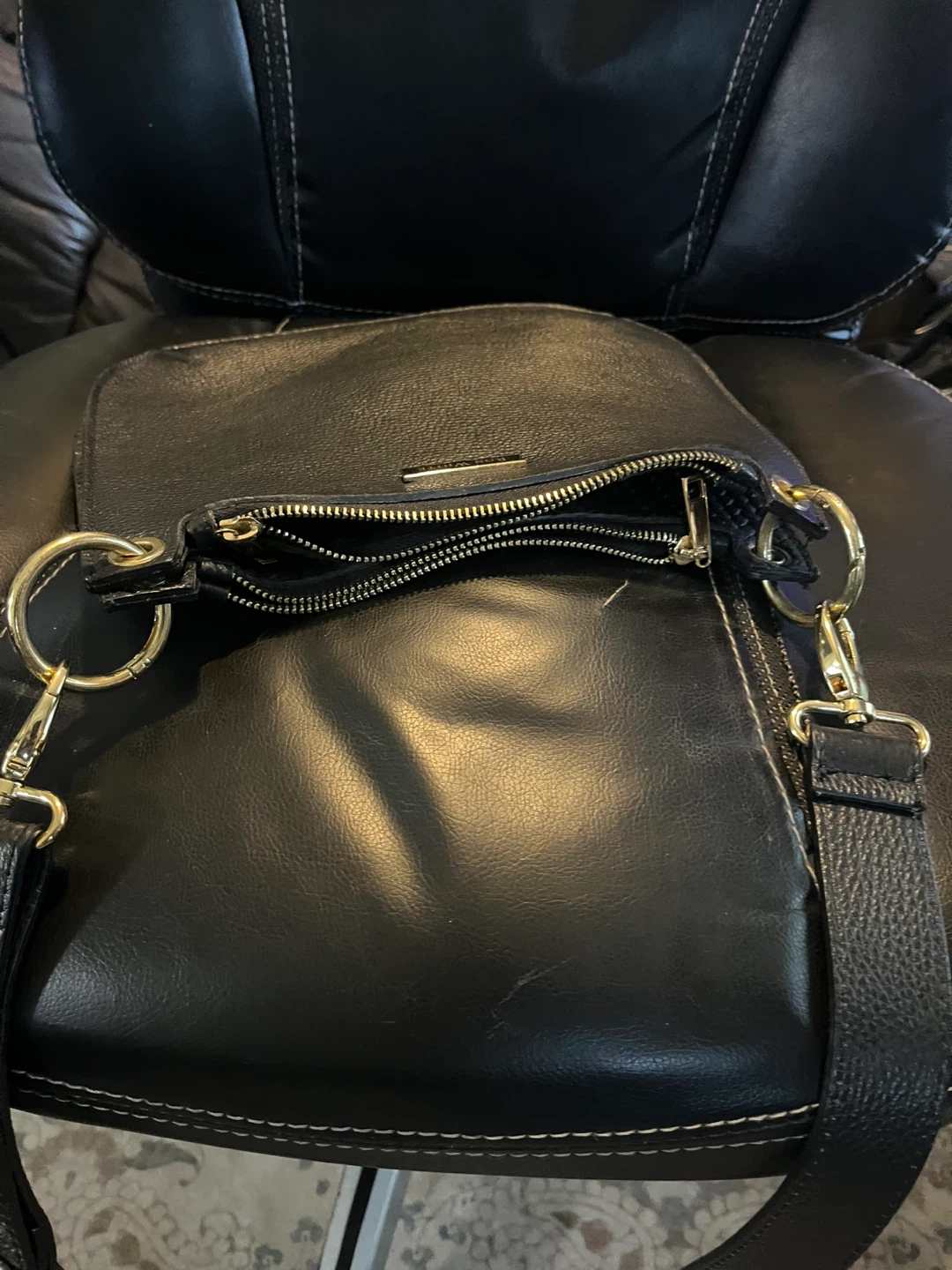 Ron White Black Leather Crossbody Bag - photo 3