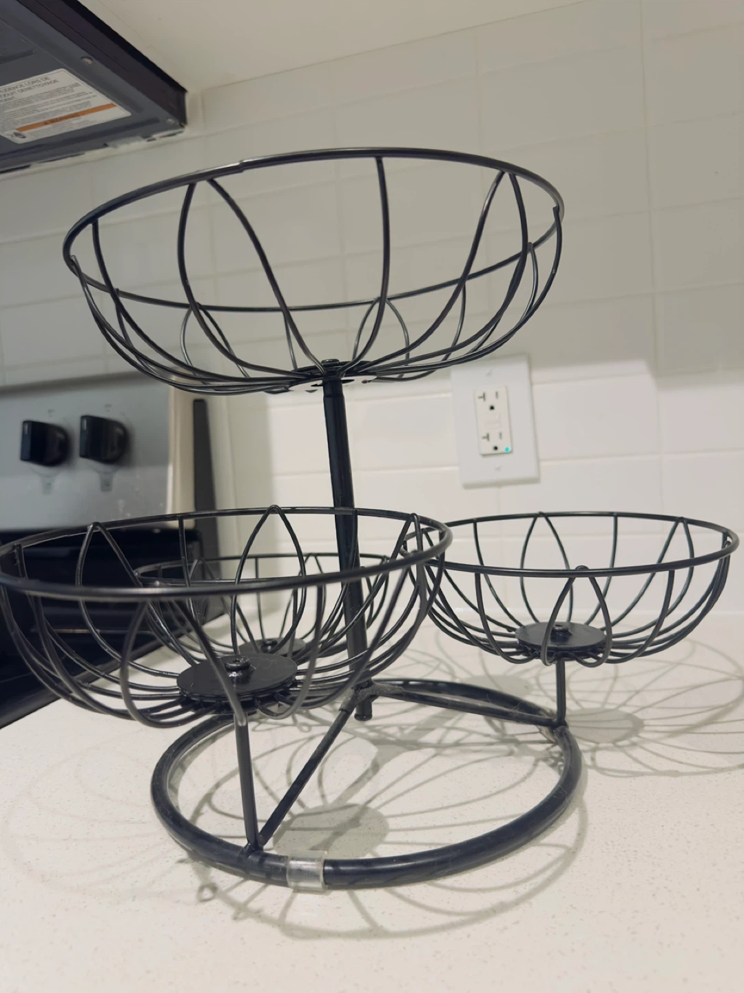 Tiered Fruit Basket - Black Metal - photo 3