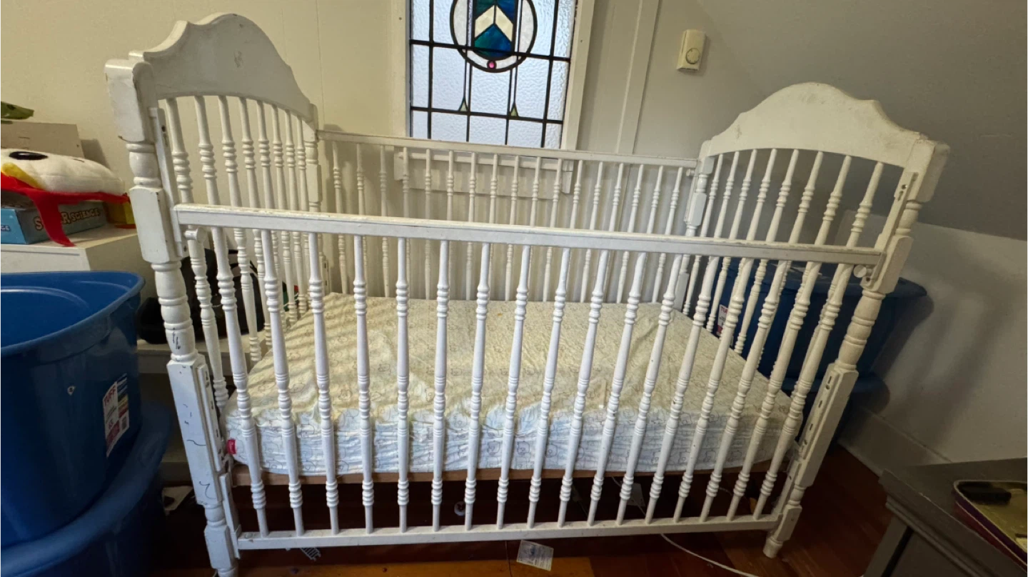 White Wooden Baby Crib