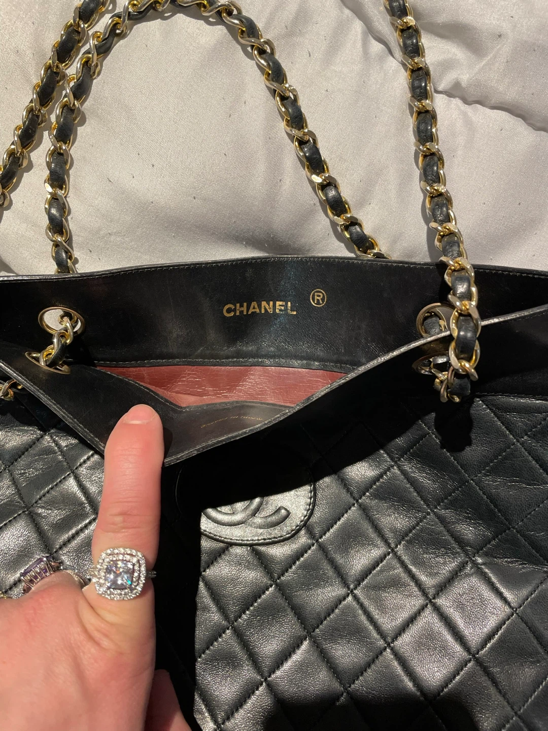 Chanel Vintage Black Leather Tote Bag - photo 4