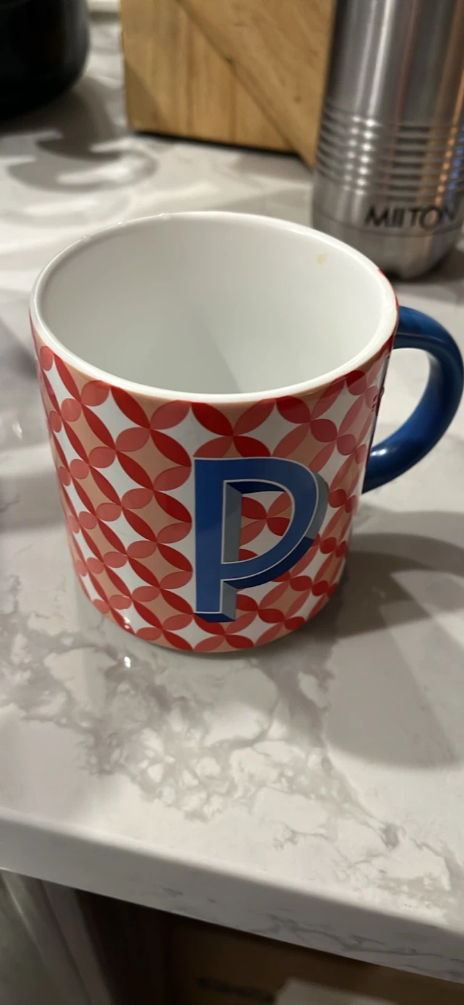 Indigo 'P' Monogram Mug
