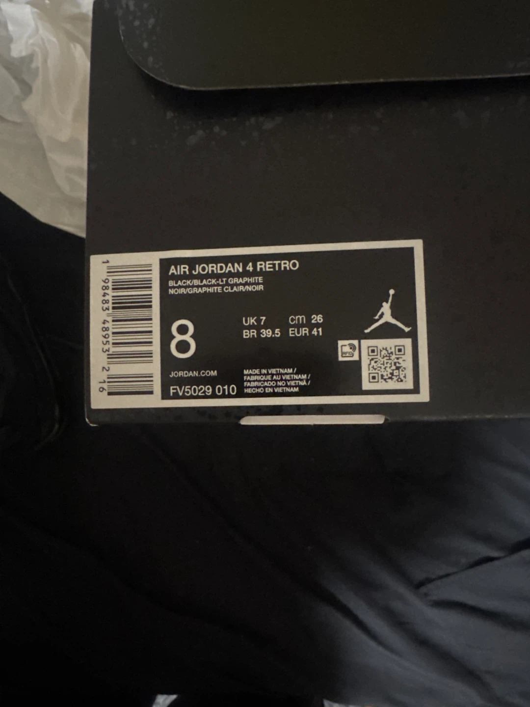 Air Jordan 4 Retro Black Graphite Size 8 - photo 2