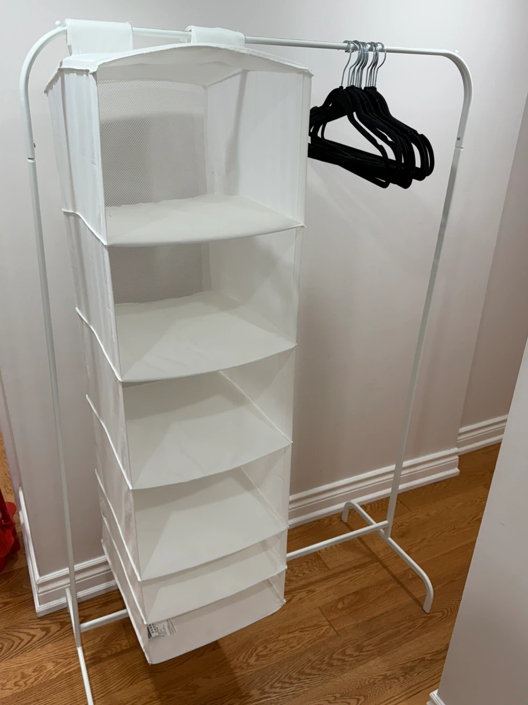 Ikea Clothes Rack with Storage & Hangers