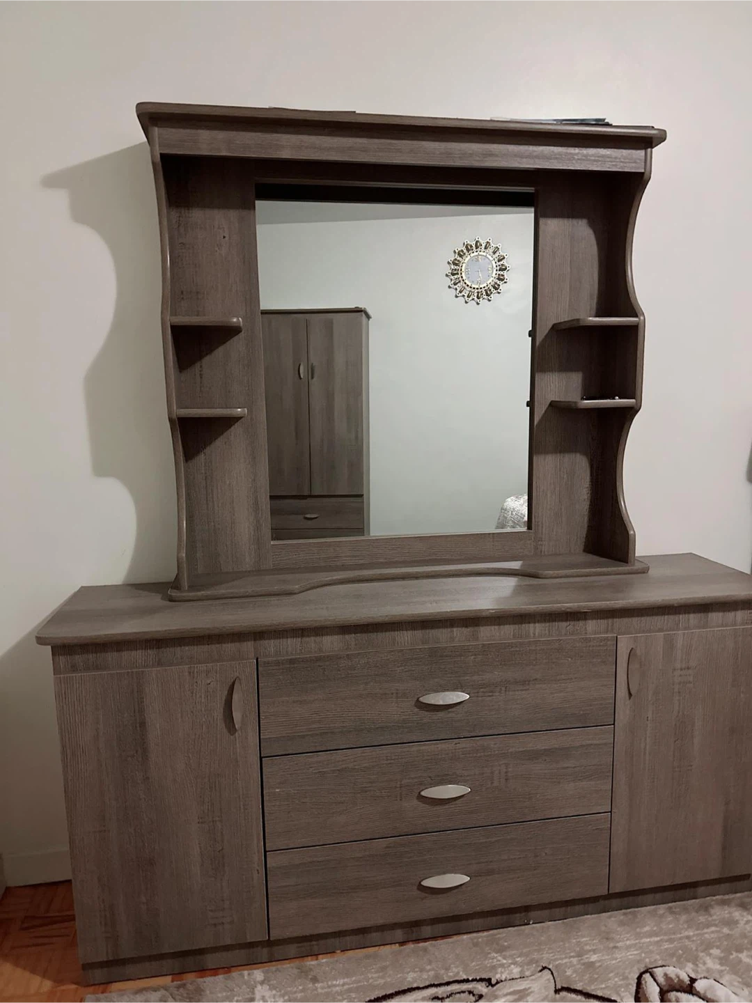 Bedroom Set - Wardrobe, Nightstands, Bed Frame, Mirror, Dresser