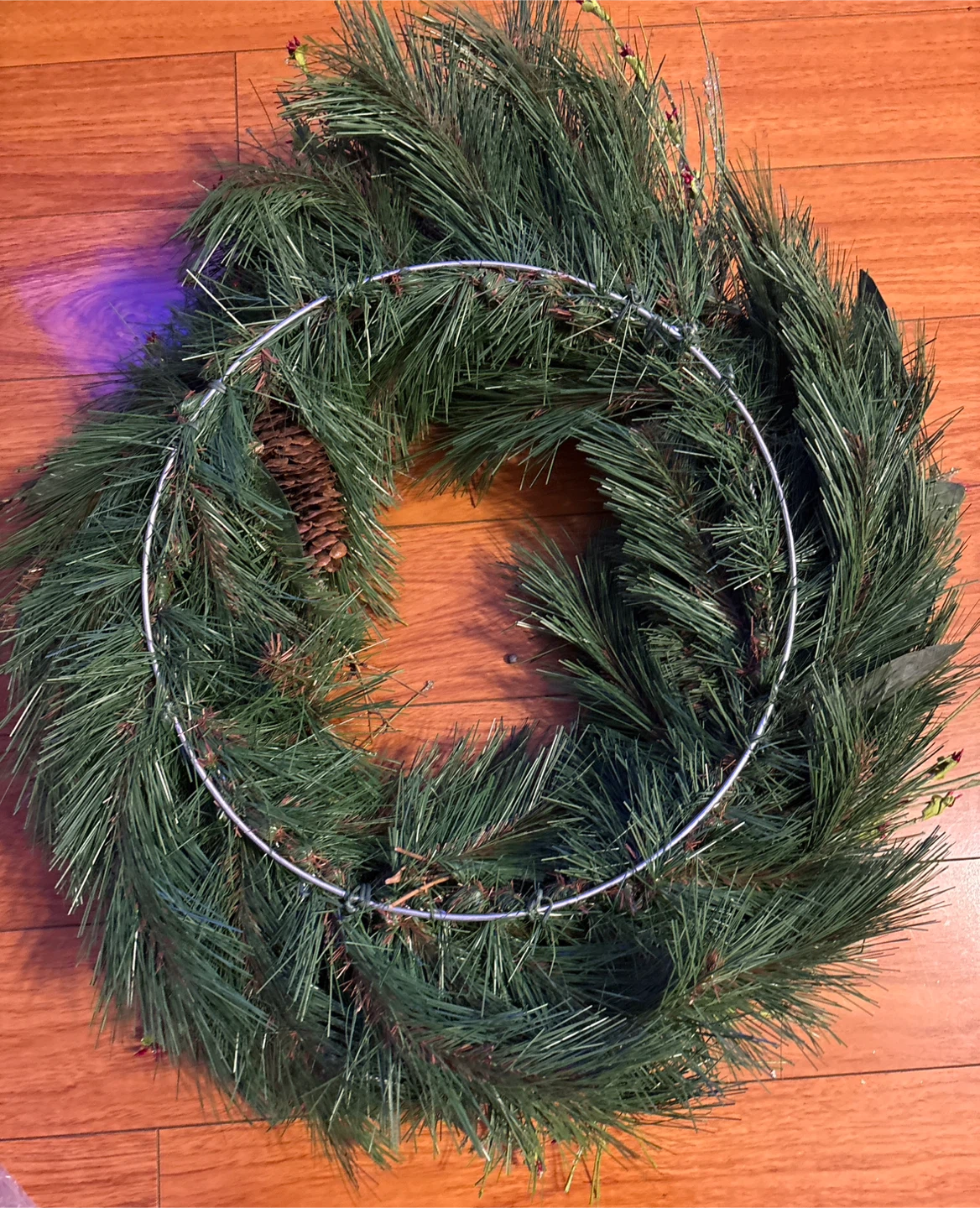 Christmas Wreath with Green Apples & Pine Cones (18” diameter) - photo 3