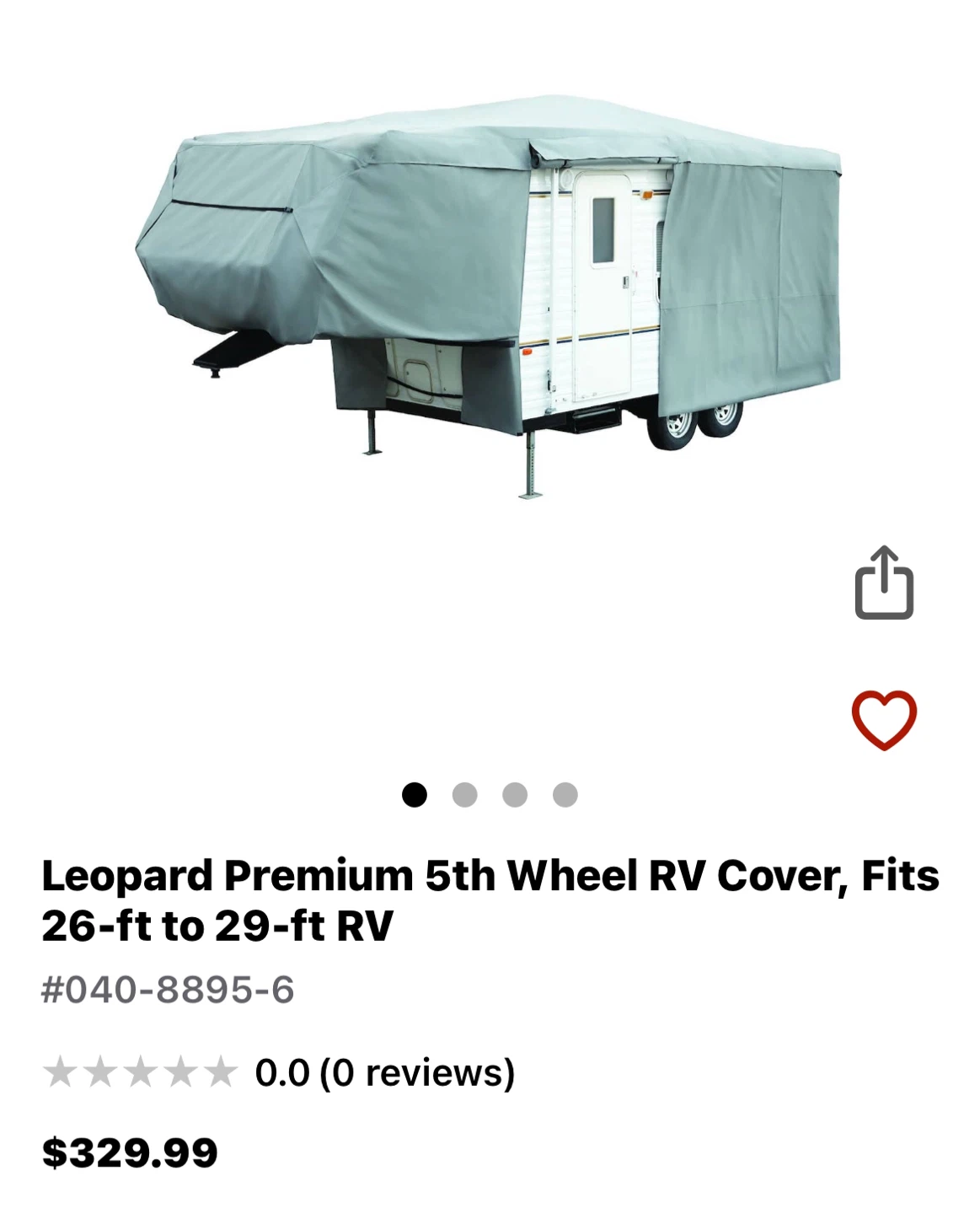 NEW-5th Wheel RV cover for 26-29 ft models