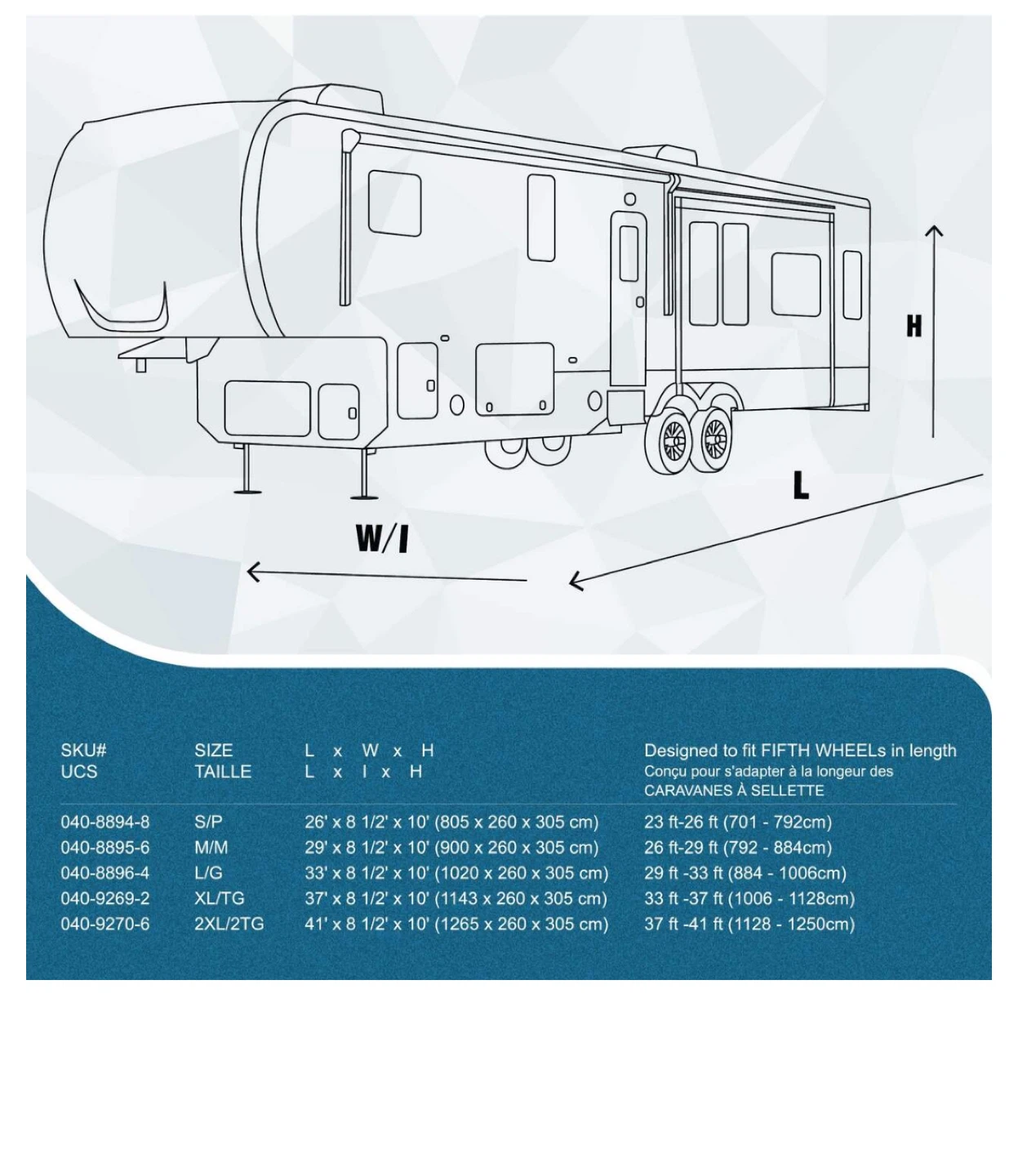 NEW-5th Wheel RV cover for 26-29 ft models - photo 4