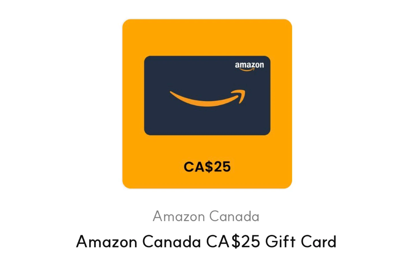 Amazon Canada $25 Giftcard