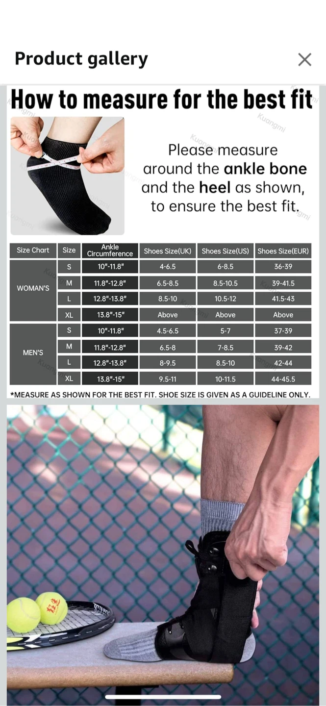 Kuangmi Ankle Brace Stabilizer, Size L - photo 2