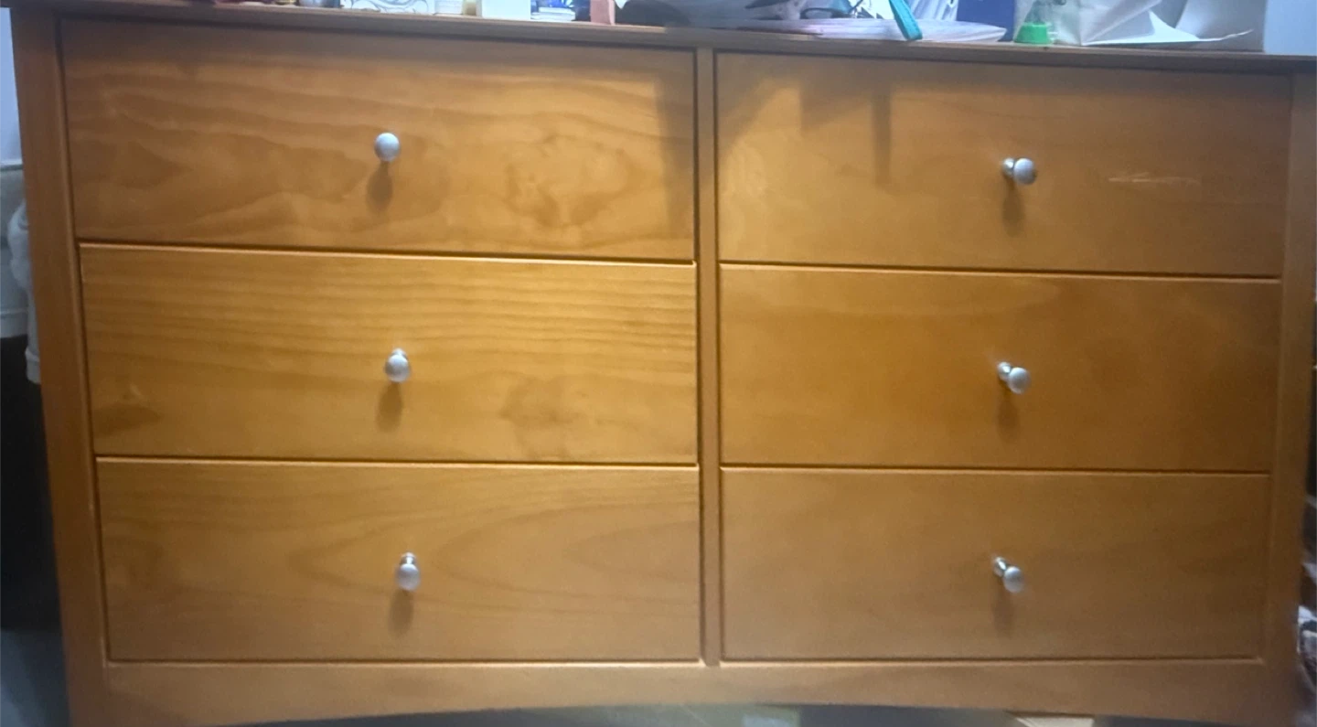 Wood 6-Drawer Dresser