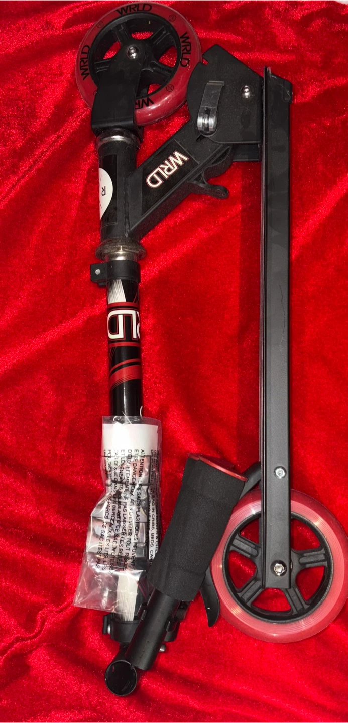 WRLD Folding Kick Scooter - Black & Red - photo 2