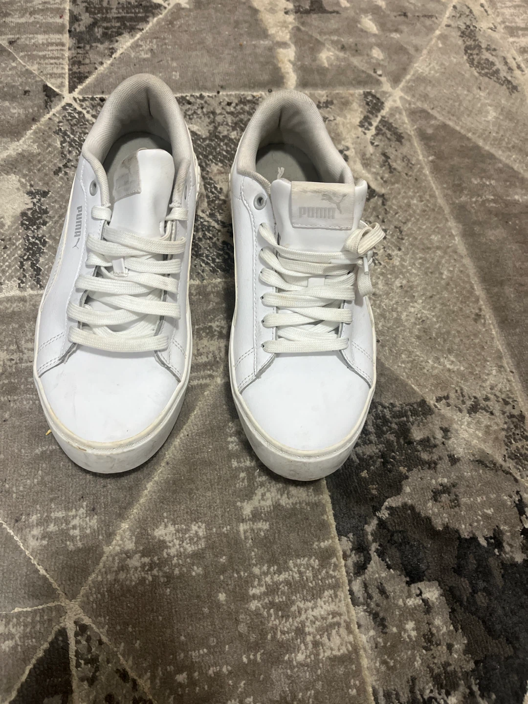 Puma White Leather Sneakers - Women's Size 8.5