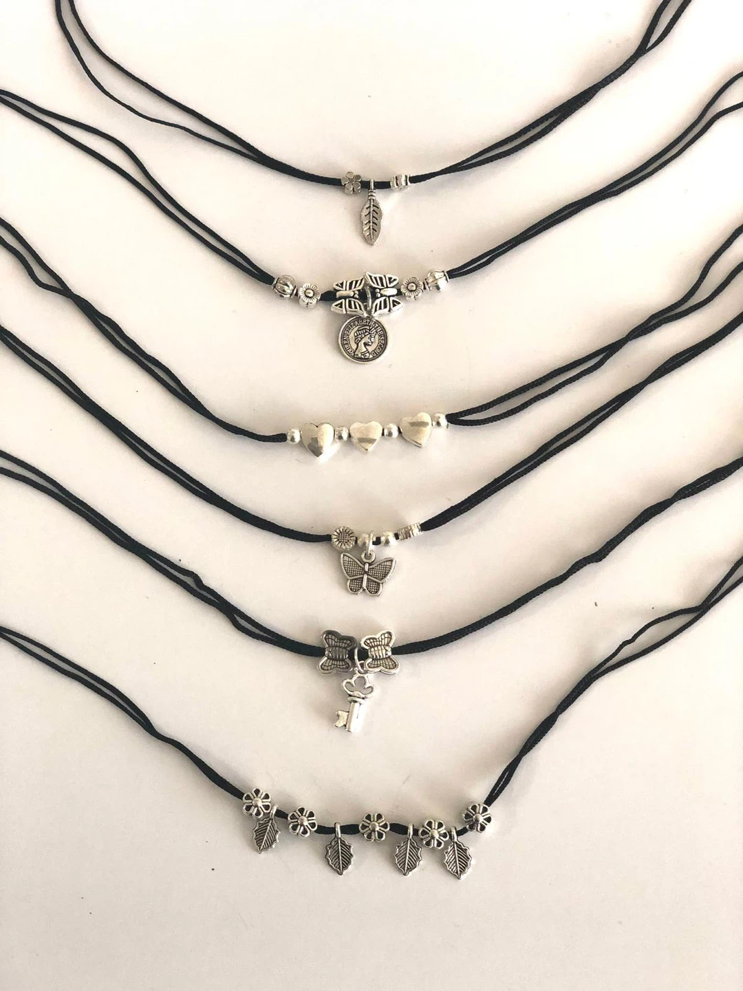 Black thread anklets - with charms! - photo 3